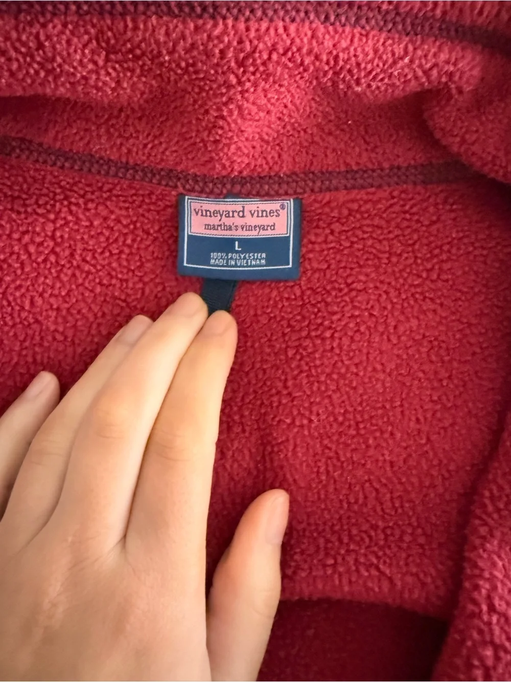 Vineyard Vines Men’s Red and Navy Fleece Vest